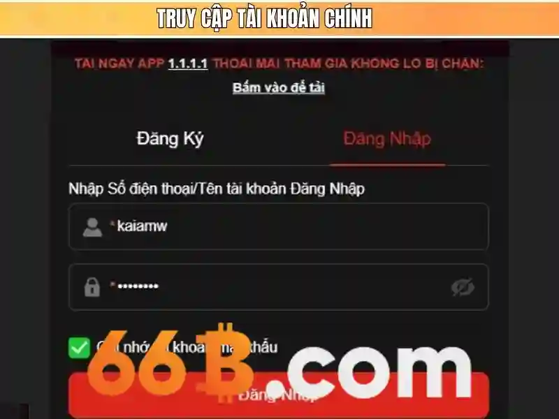 đăng ký 66b - Hướng dẫn chi tiết và trải nghiệm người dùng 1 Đăng Nhập